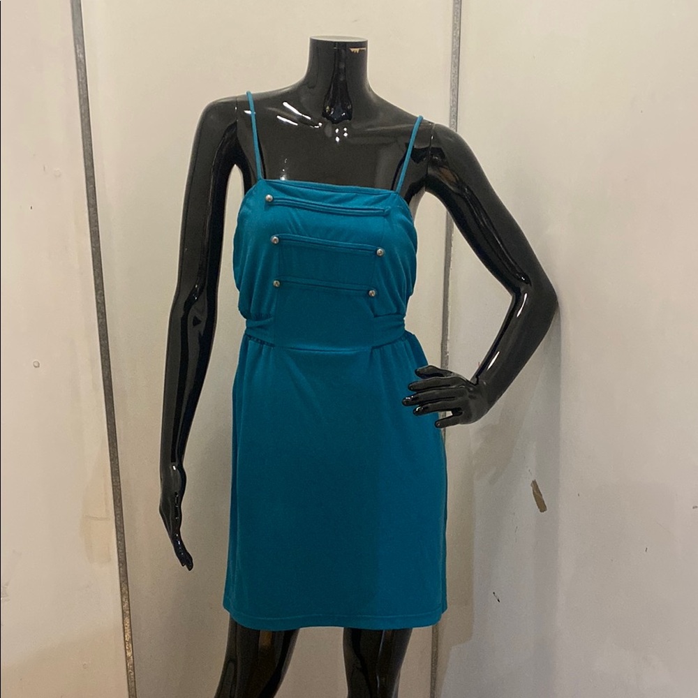 Self Esteem Green Mini Sundress Spaghetti Strap Cocktail